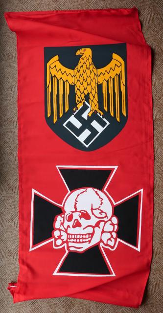 ナチス鷲＆髑髏タペストリートーテンコプフ